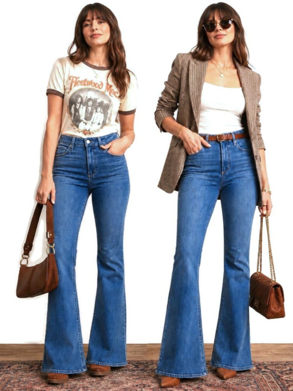 PAIGE High Rise Laurel Canyon Bootcut Jeans Views Wash Blue Womens Size 34 NWT
